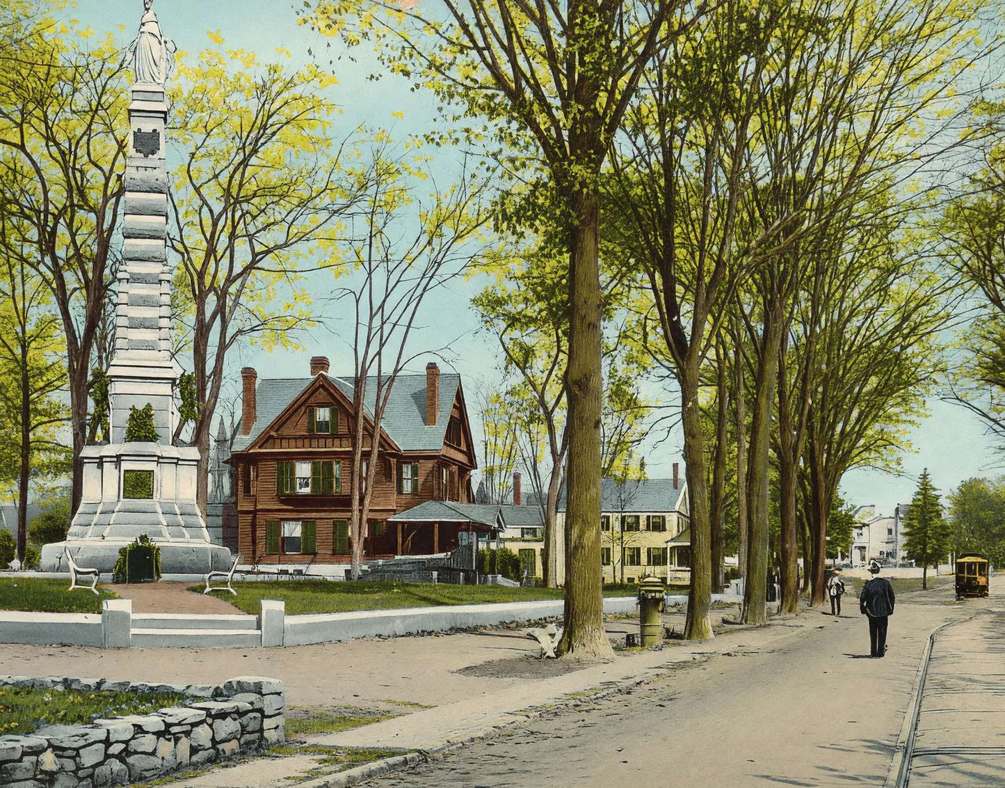 Soldiers Monument Nashua NH in 1906 Vintage Print (7 Sizes) - High Quality