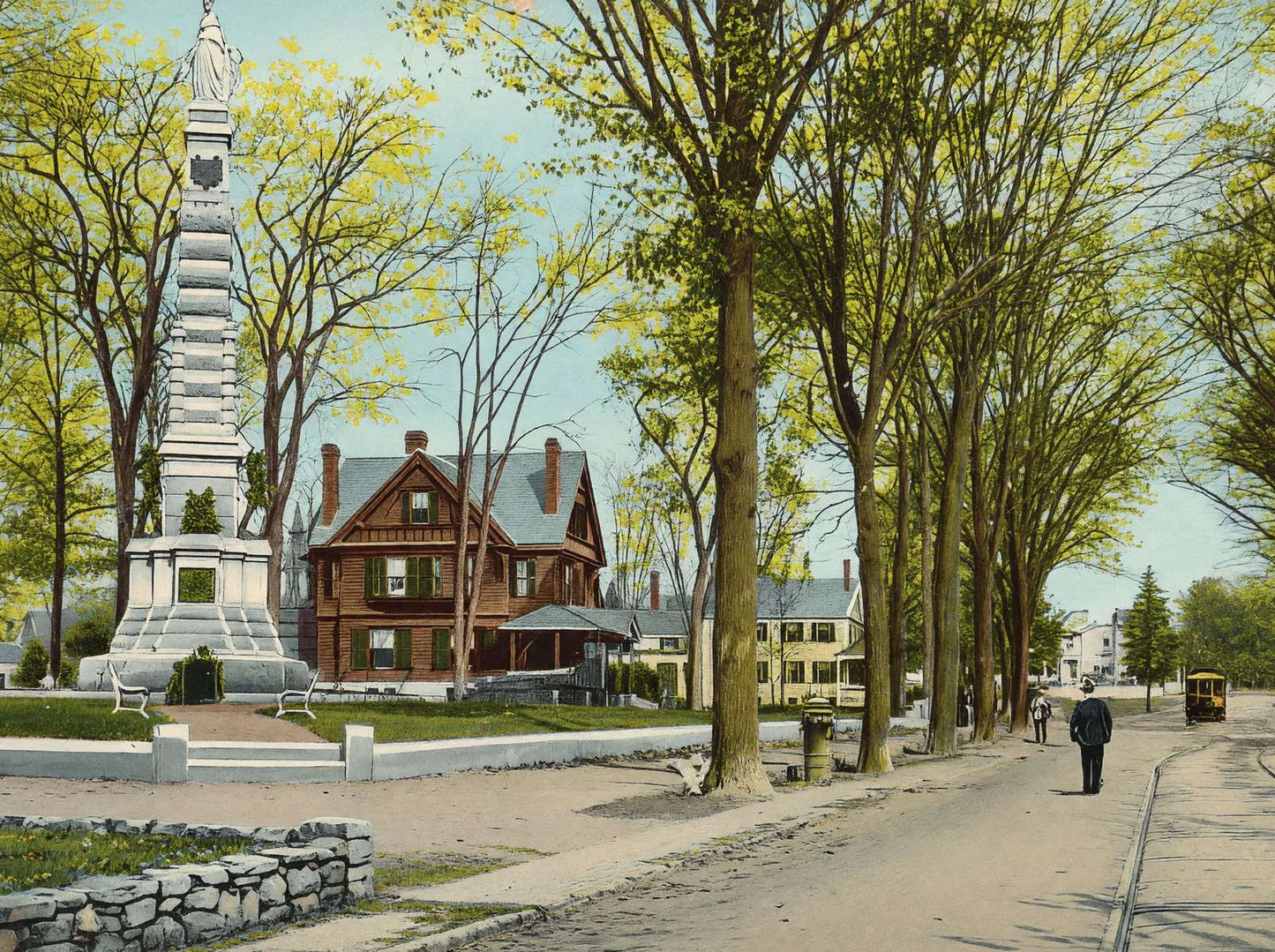 Soldiers Monument Nashua NH in 1906 Vintage Print (7 Sizes) - High Quality