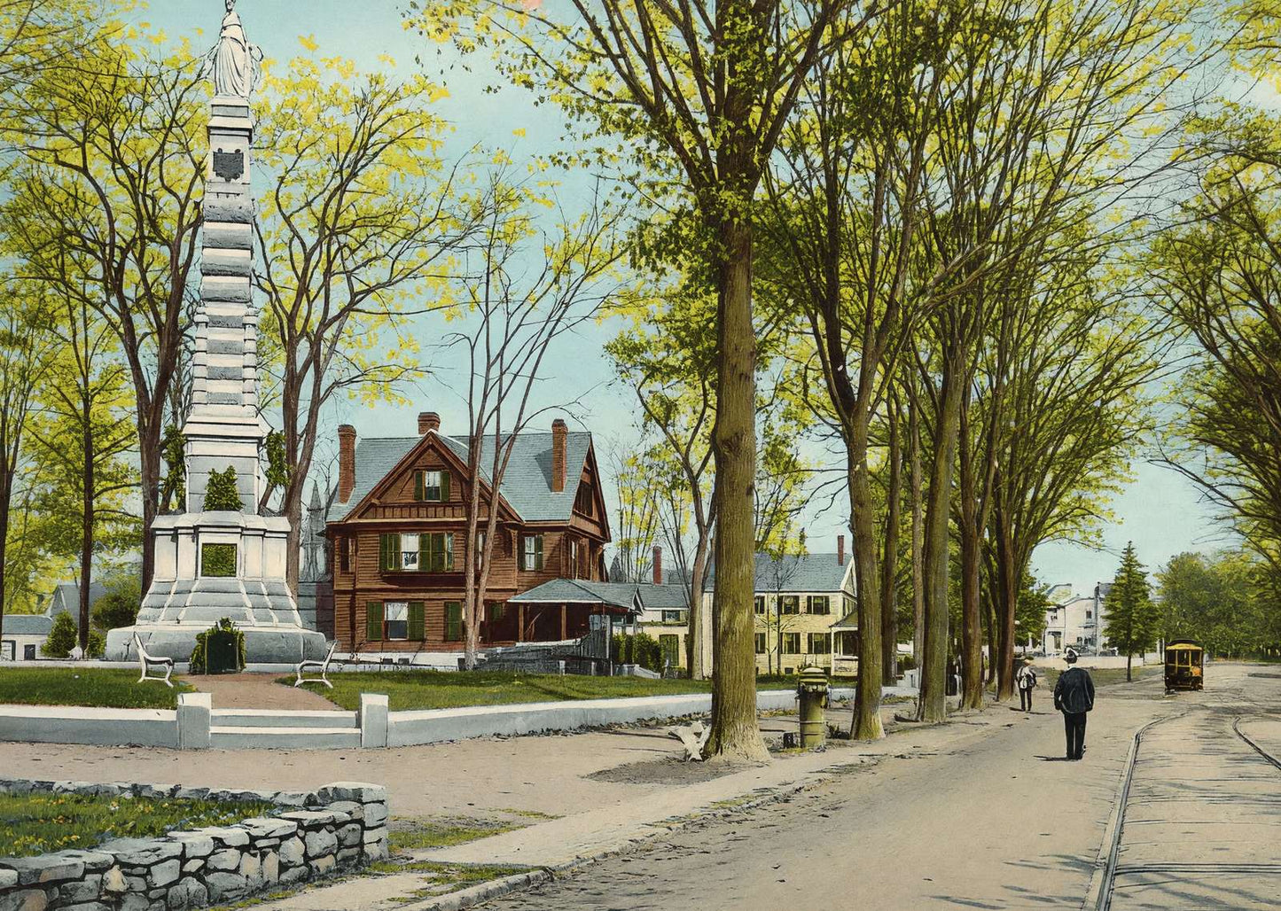Soldiers Monument Nashua NH in 1906 Vintage Print (7 Sizes) - High Quality