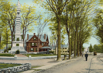 Soldiers Monument Nashua NH in 1906 Vintage Print (7 Sizes) - High Quality