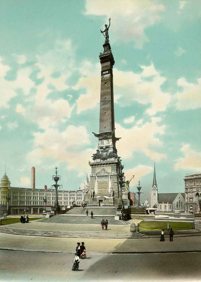 Soldiers Monument Indianapolis in 1905 Vintage Print (7 Sizes) - Retouched