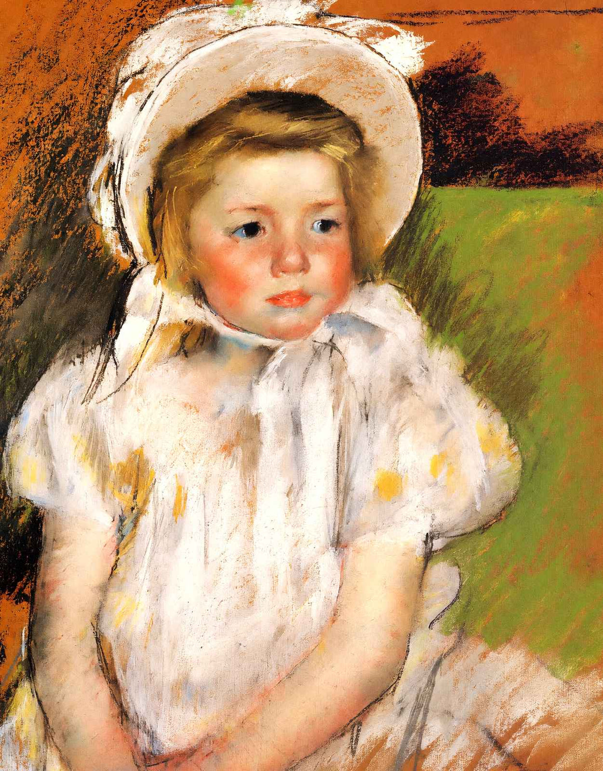 Somone in a White Bonnet Art Print 1901 Painting by Mary Cassatt (6 Sizes)