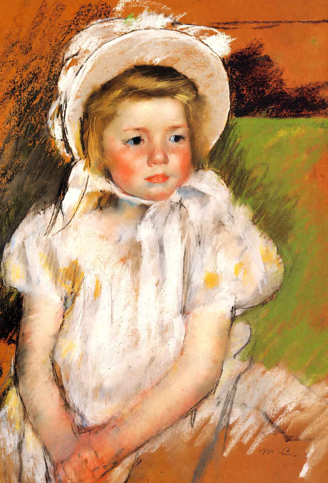 Somone in a White Bonnet Art Print 1901 Painting by Mary Cassatt (6 Sizes)