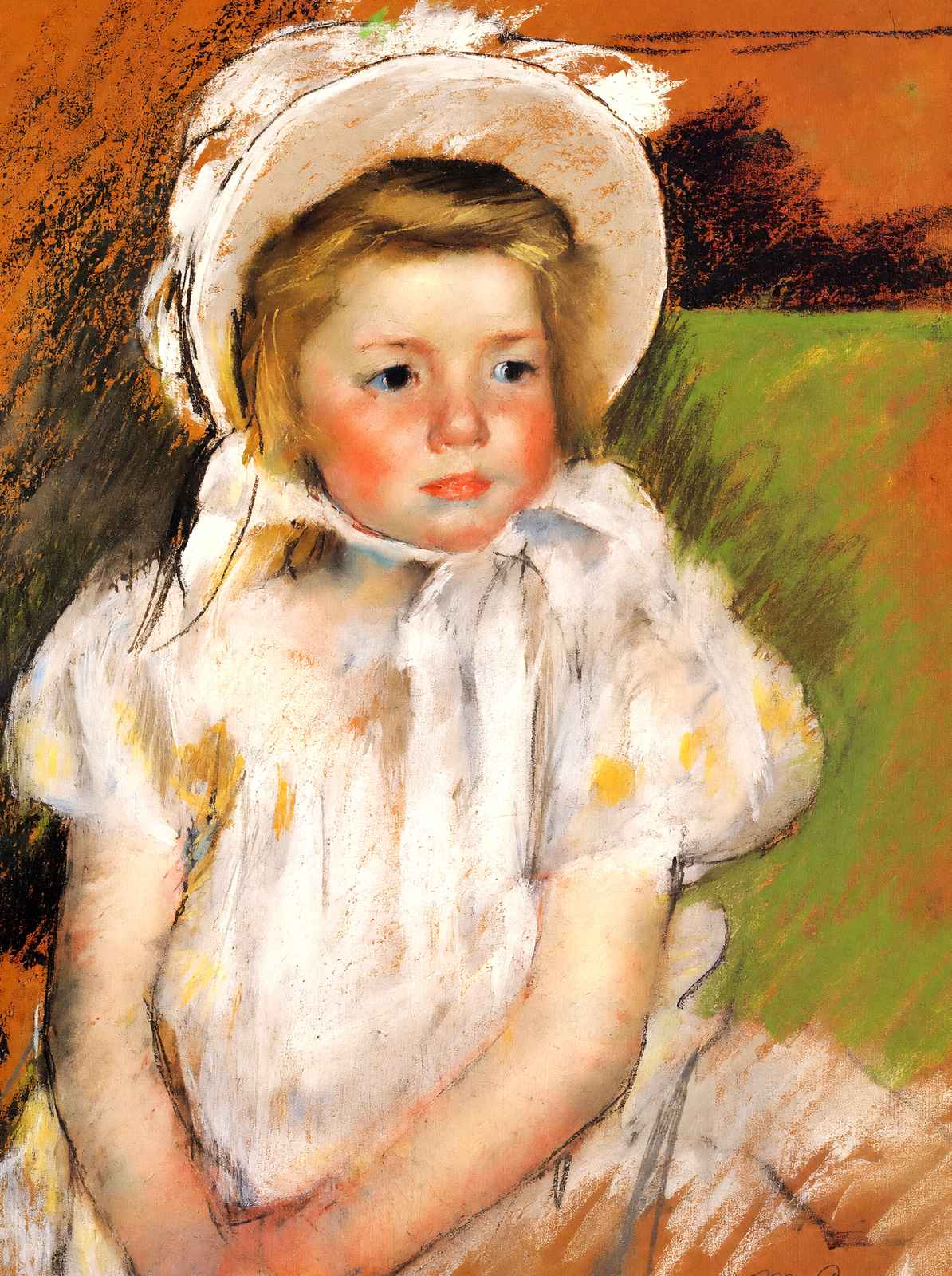 Somone in a White Bonnet Art Print 1901 Painting by Mary Cassatt (6 Sizes)