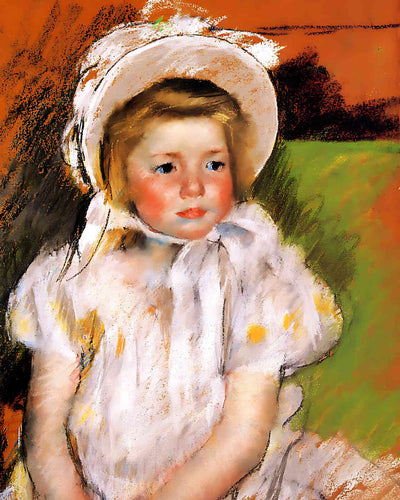Somone in a White Bonnet Painting by Mary Cassatt 8x10" Art Print (High Quality)