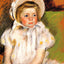 Somone in a White Bonnet fine art print by Mary Cassatt (1901)