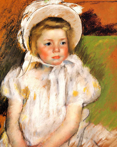 Somone in a White Bonnet fine art print by Mary Cassatt (1901)