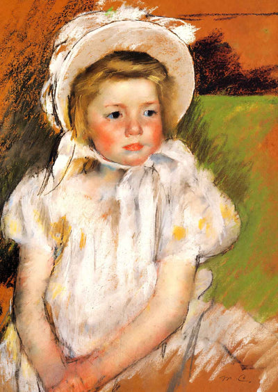 Somone in a White Bonnet Art Print 1901 Painting by Mary Cassatt (6 Sizes)