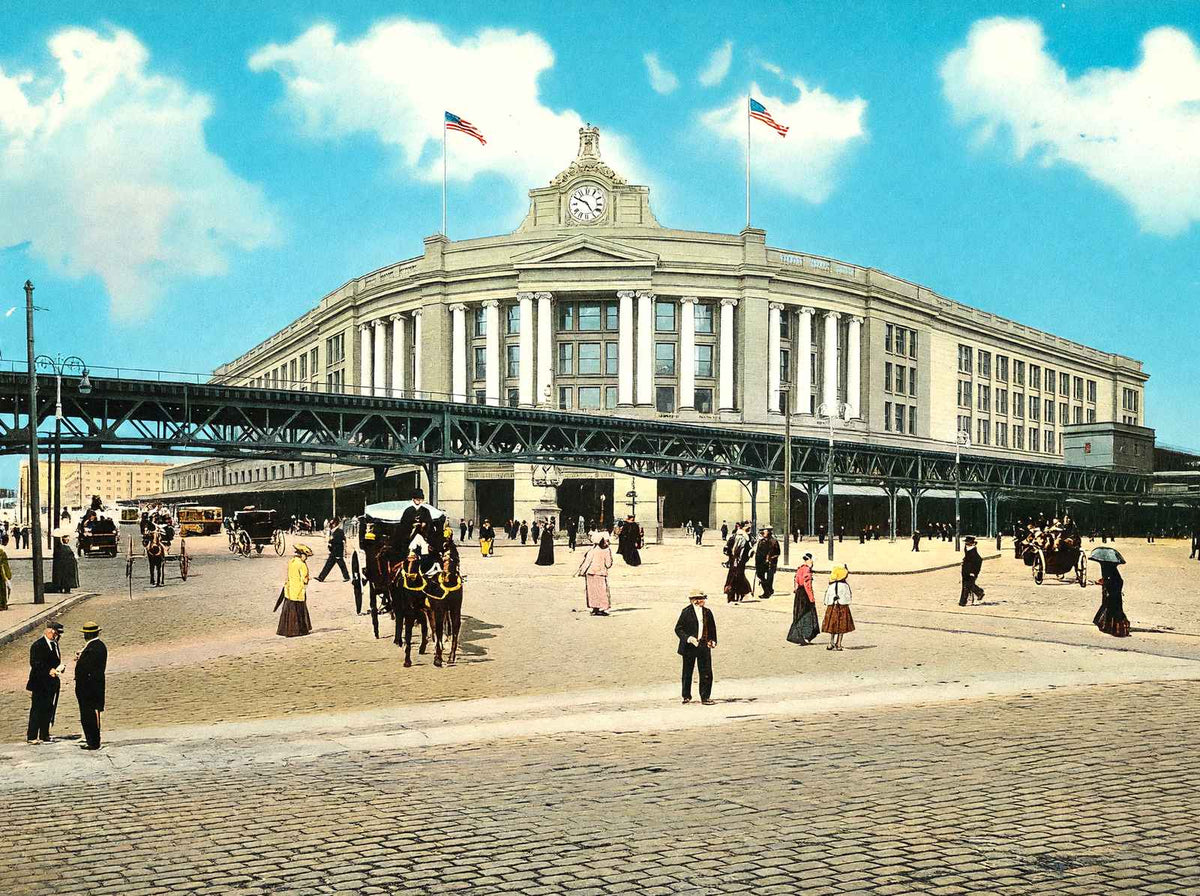 South Terminal Station, Boston, Massachusetts in 1903 Vintage Print (7 Sizes)