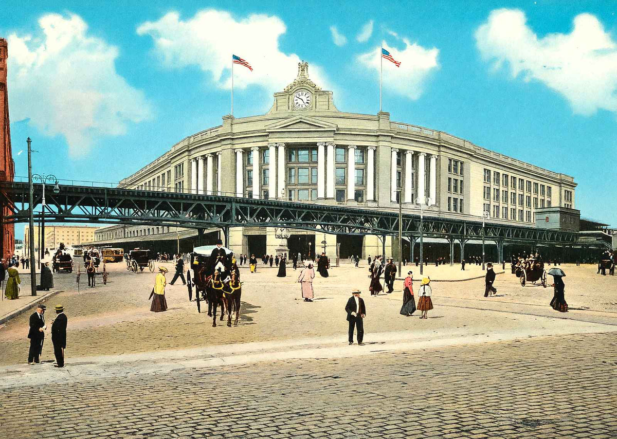 South Terminal Station, Boston, Massachusetts in 1903 Vintage Print (7 Sizes)