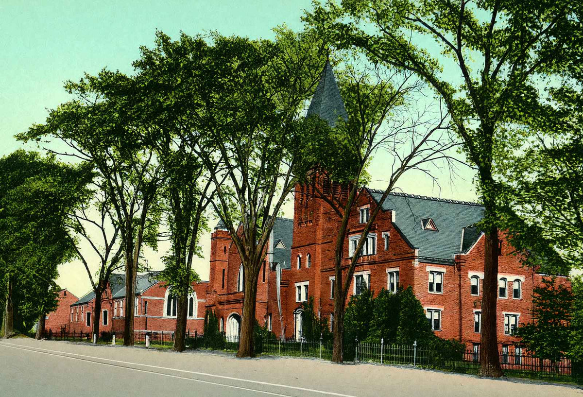 Mary Lyon Hall South Hadley MA in 1908 Vintage Print (7 Sizes) - Restored