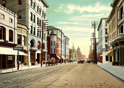 South Elm Street Greensboro NC in 1906 Vintage Print (7 Sizes)