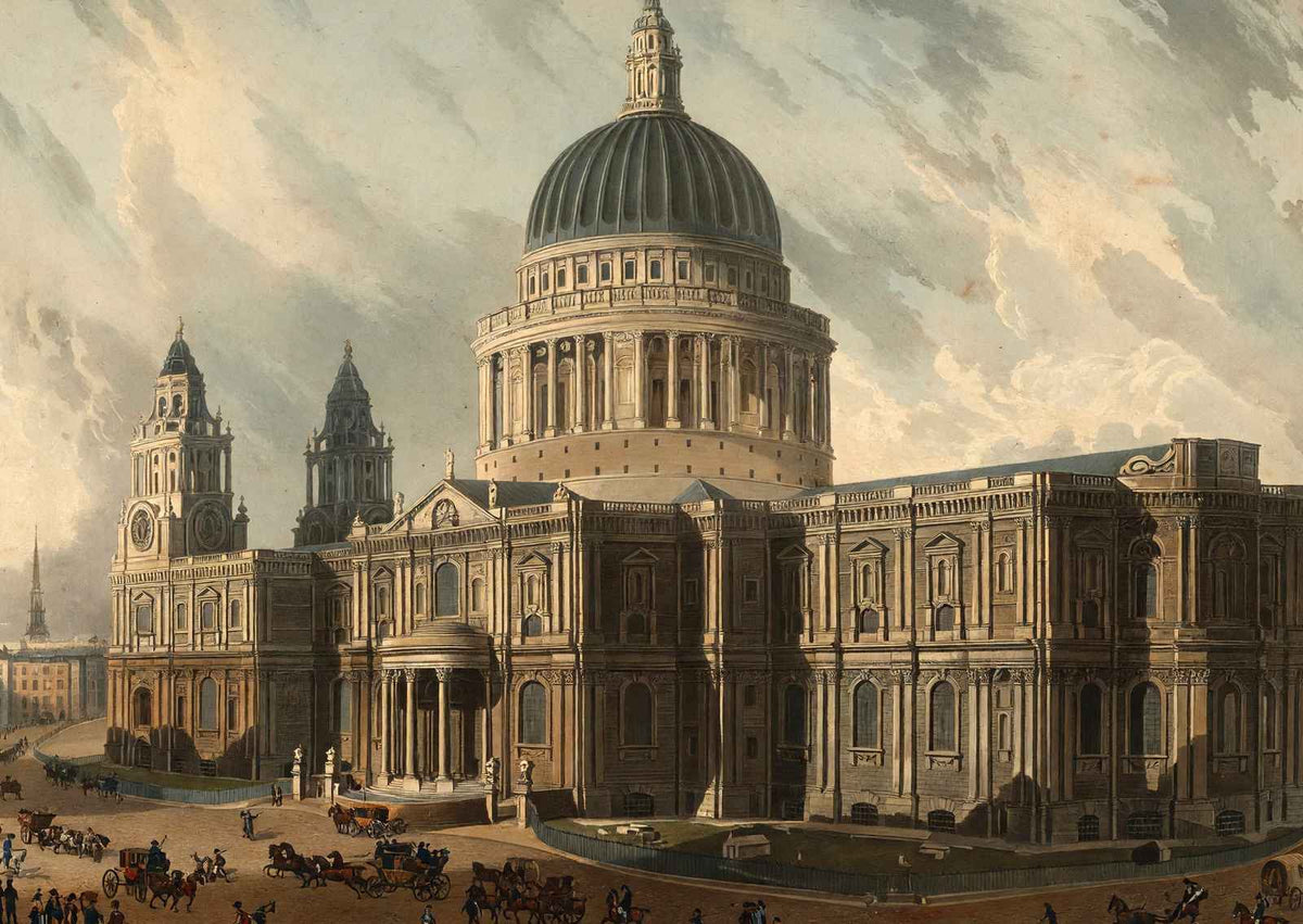 South East View of St. Paul's Cathedral Premium Art Print (6 Sizes) - Church