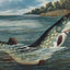 Spinning for Pike Got Him in 1904 Vintage Print (7 Sizes) - Premium Print