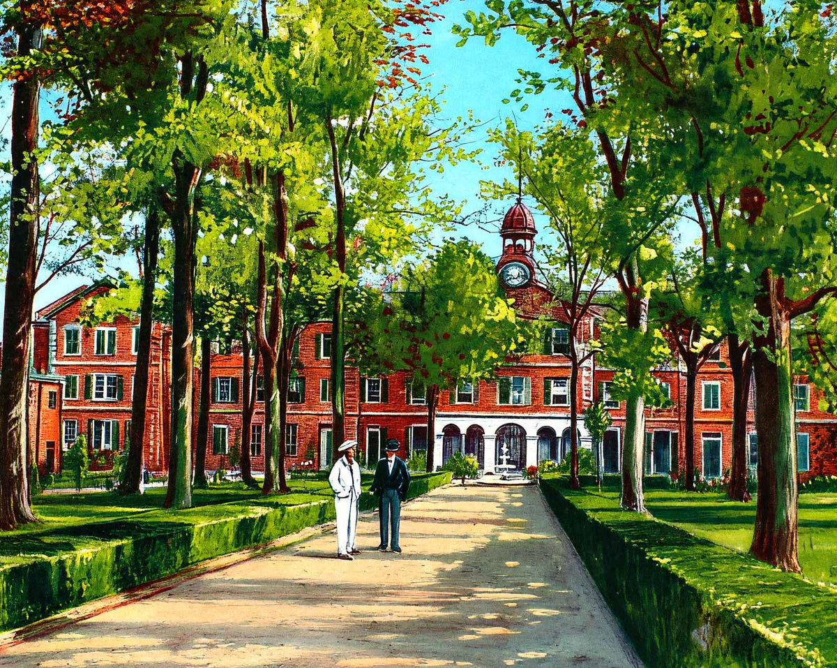 Spring Hill College in Mobile in 1909 vintage print