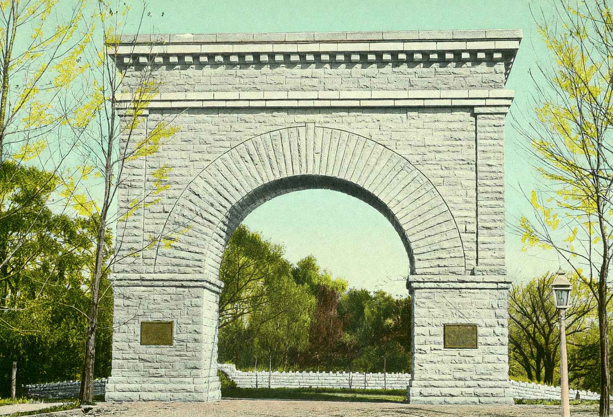 Memorial Arch Snyder Park Springfield in 1907 Vintage Print (7 Sizes)