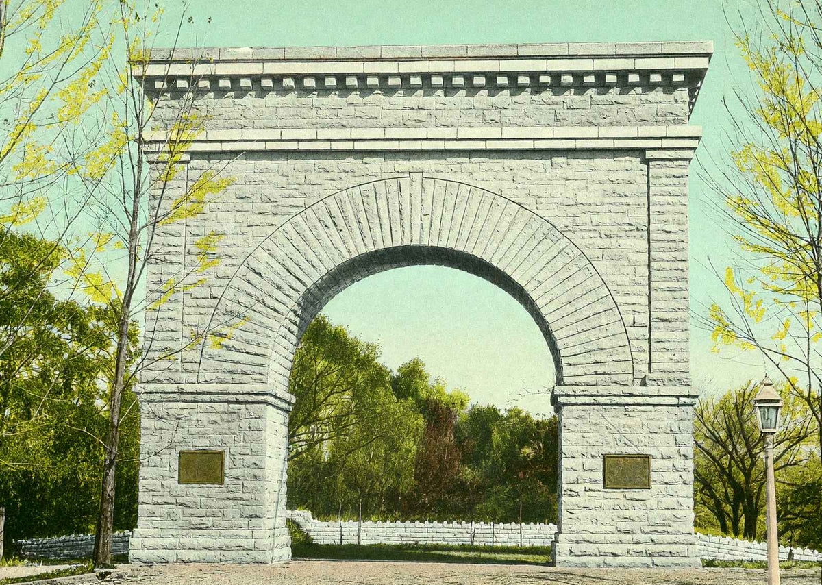 Memorial Arch Snyder Park Springfield in 1907 Vintage Print (7 Sizes)