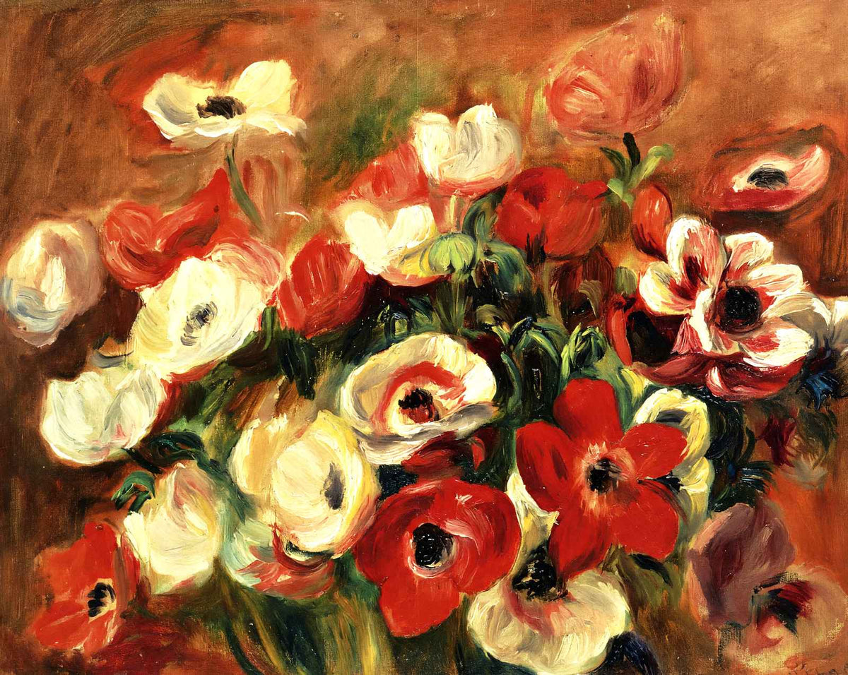 Spray of Anemones art print by Pierre-Auguste Renoir