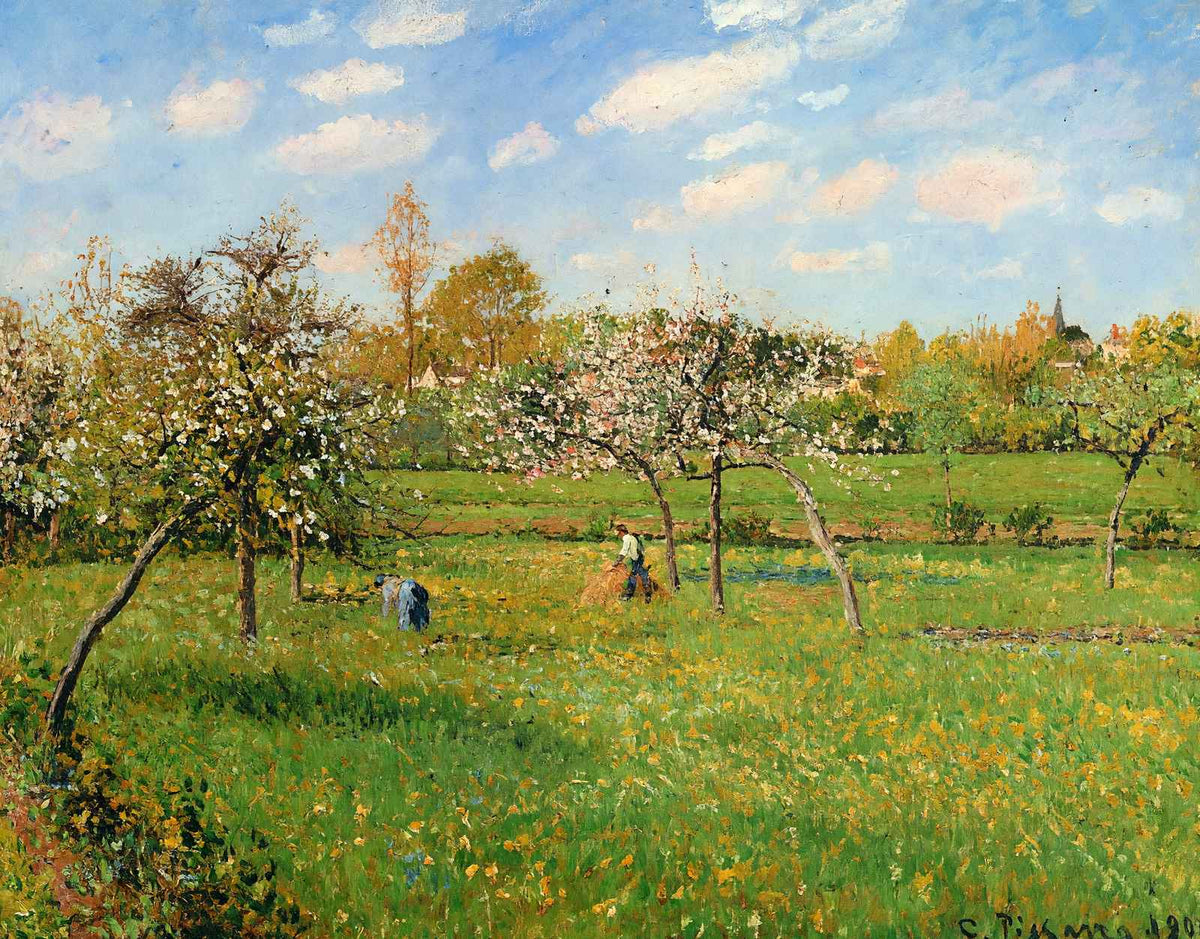 Spring Morning, Cloudy, Eragny 1900 by Camille Pissarro Art Print (6 Sizes)