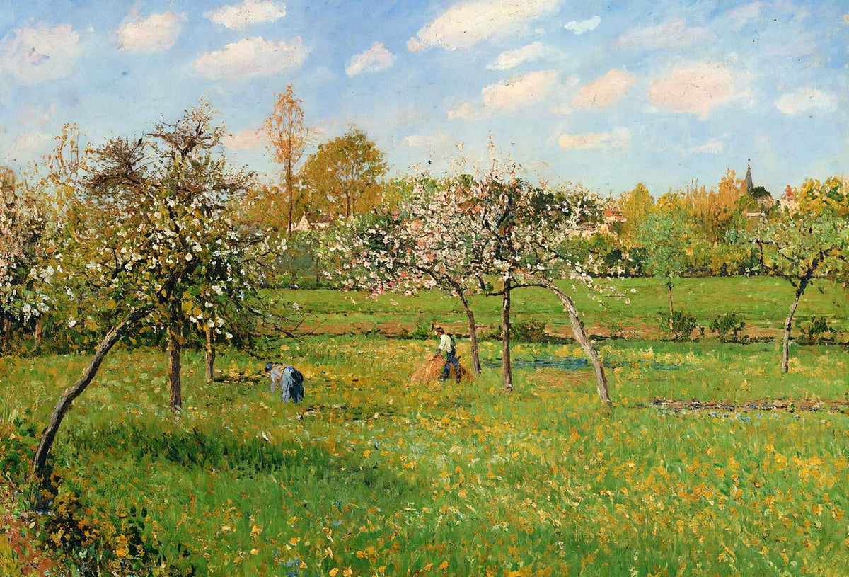 Spring Morning, Cloudy, Eragny 1900 by Camille Pissarro Art Print (6 Sizes)