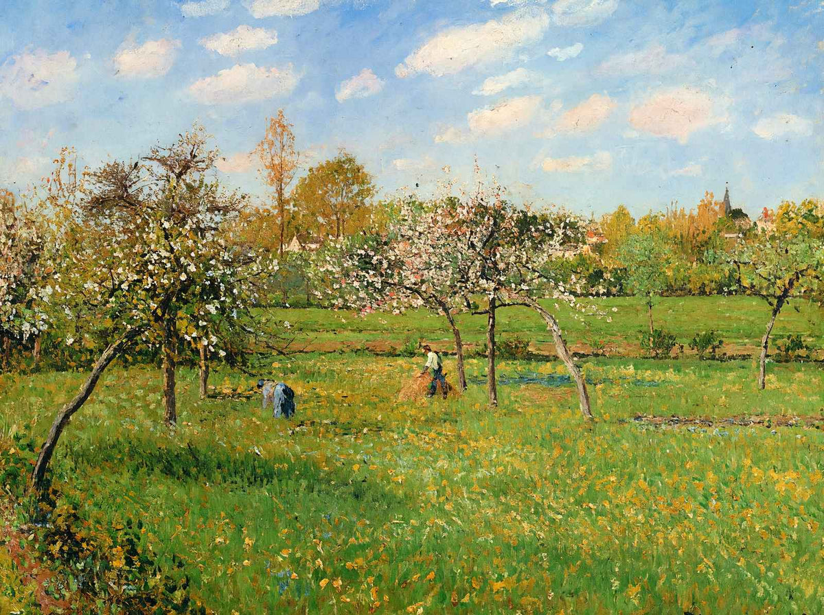 Spring Morning, Cloudy, Eragny 1900 by Camille Pissarro Art Print (6 Sizes)