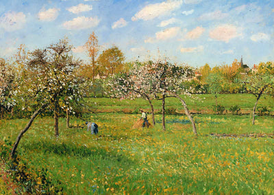 Spring Morning, Cloudy, Eragny 1900 by Camille Pissarro Art Print (6 Sizes)