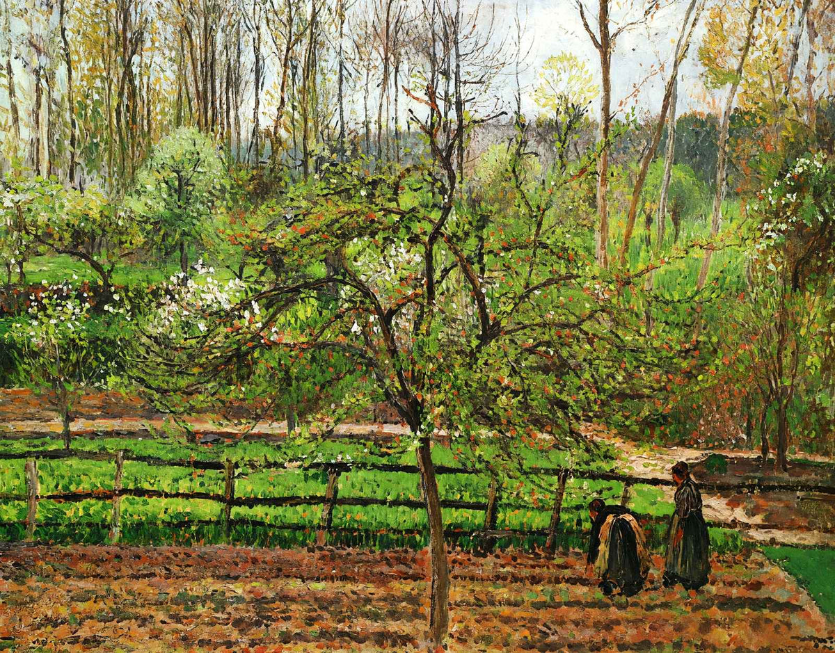 Spring, Gray Weather, Eragny 1895 by Camille Pissarro Art Print (6 Sizes)
