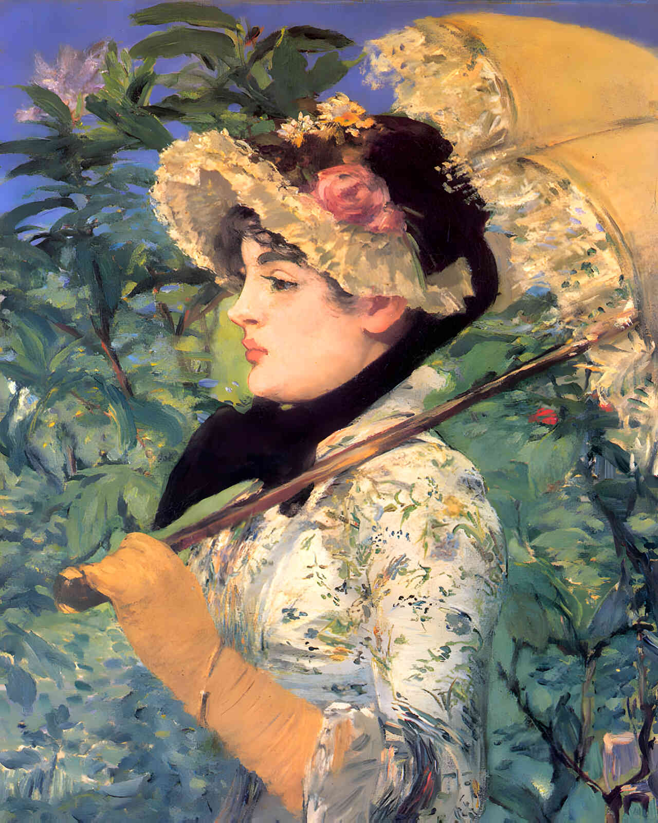 Spring (Study of Jeanne Demarsy) 1882 Painting by Edouard Manet 8x10" Art Print