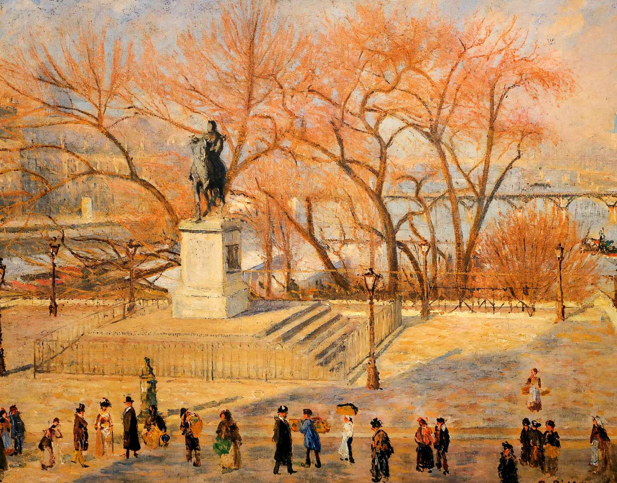 Square Du Vert Galant, Sunny Morning 1902 by Pissarro Art Print (6 Sizes)