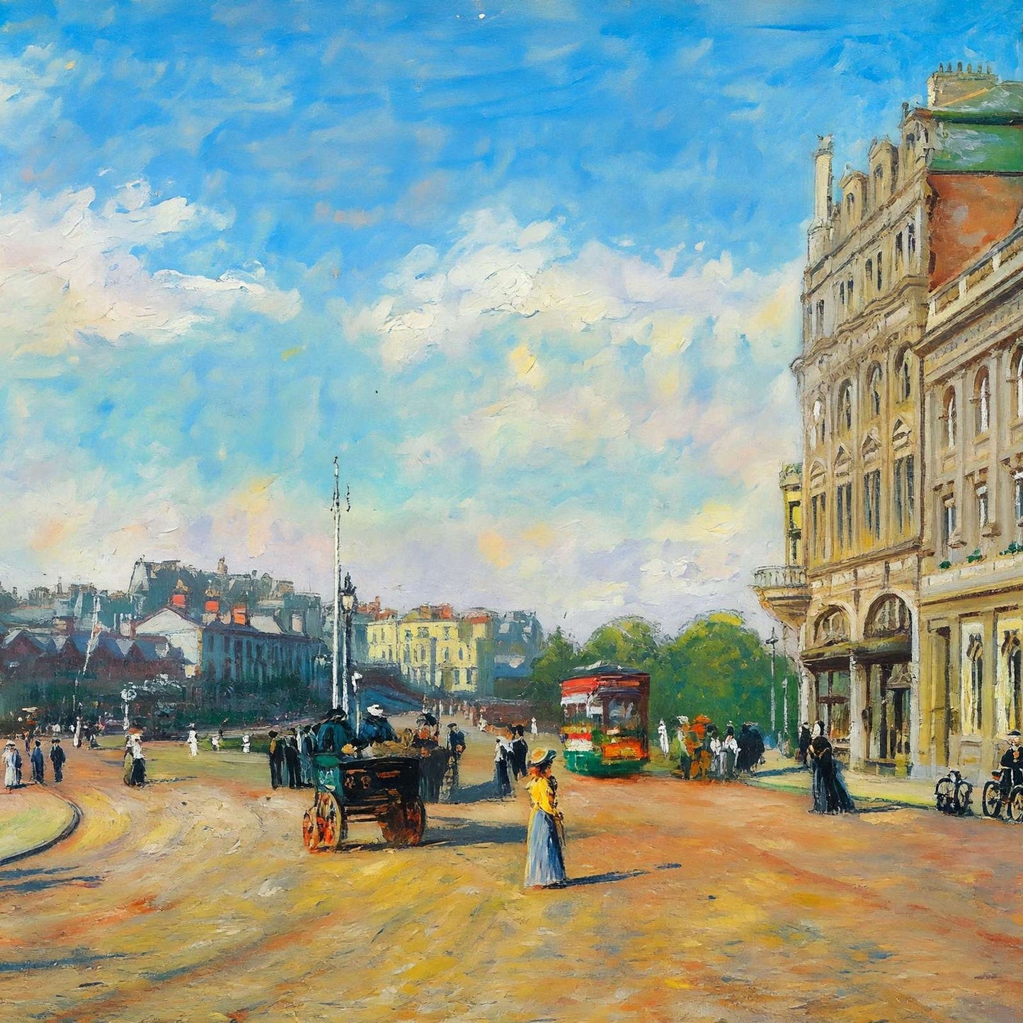 The Square Bournemouth in 1904 Art Print (7 Sizes) - Premium Print