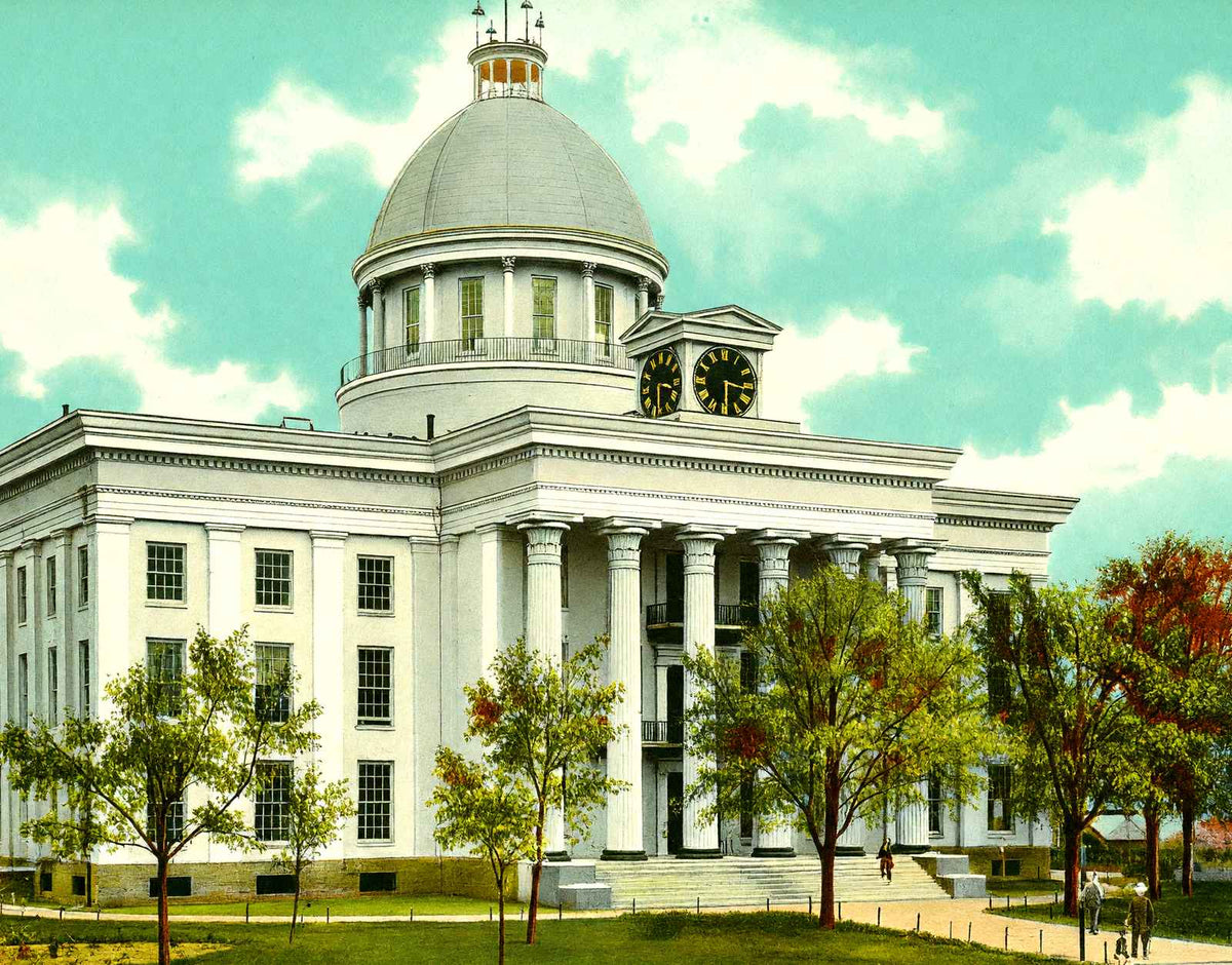 State Capitol Montgomery Alabama in 1906 Vintage Print (7 Sizes) - Acid Free