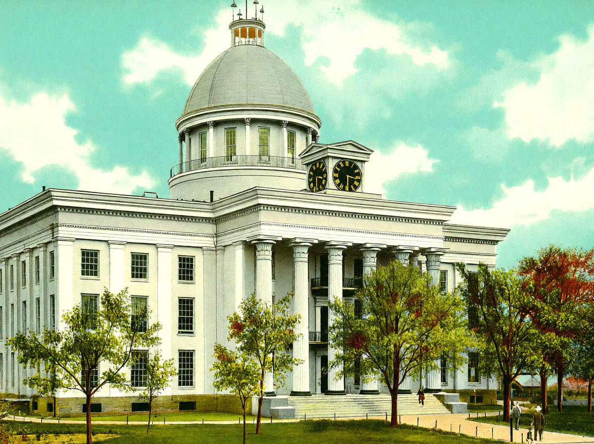 State Capitol Montgomery Alabama in 1906 Vintage Print (7 Sizes) - Acid Free