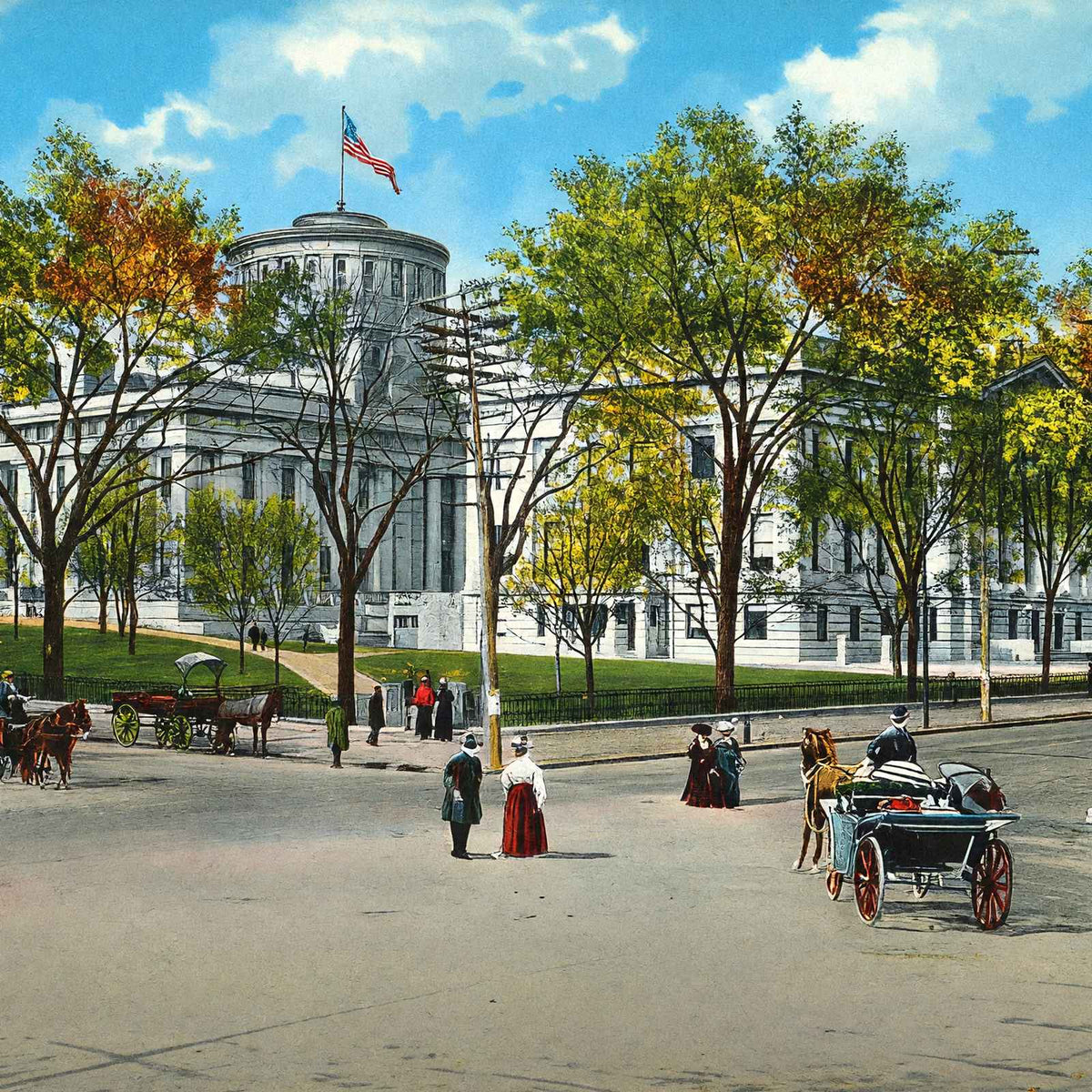 State Capitol Columbus Ohio in 1905 Vintage Print (7 Sizes) - Acid Free