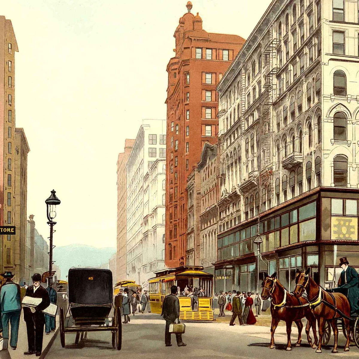 State and Madison Streets Chicago Vintage Print (7 Sizes) - High Quality
