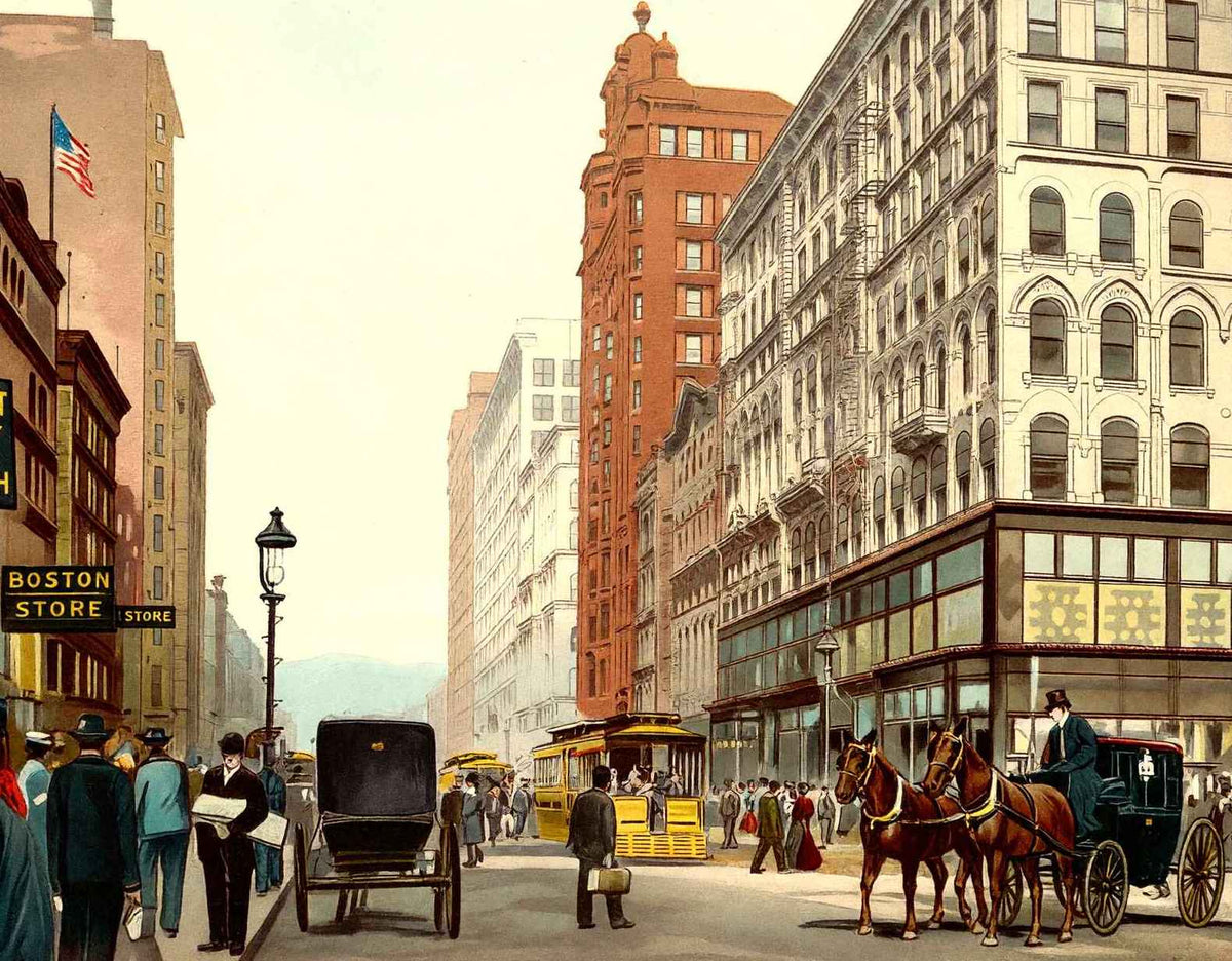 State and Madison Streets Chicago Vintage Print (7 Sizes) - High Quality