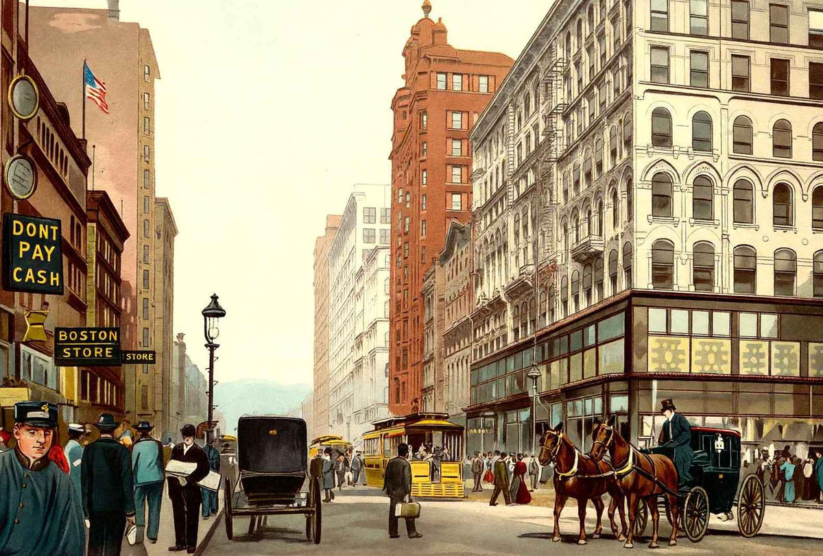 State and Madison Streets Chicago Vintage Print (7 Sizes) - High Quality