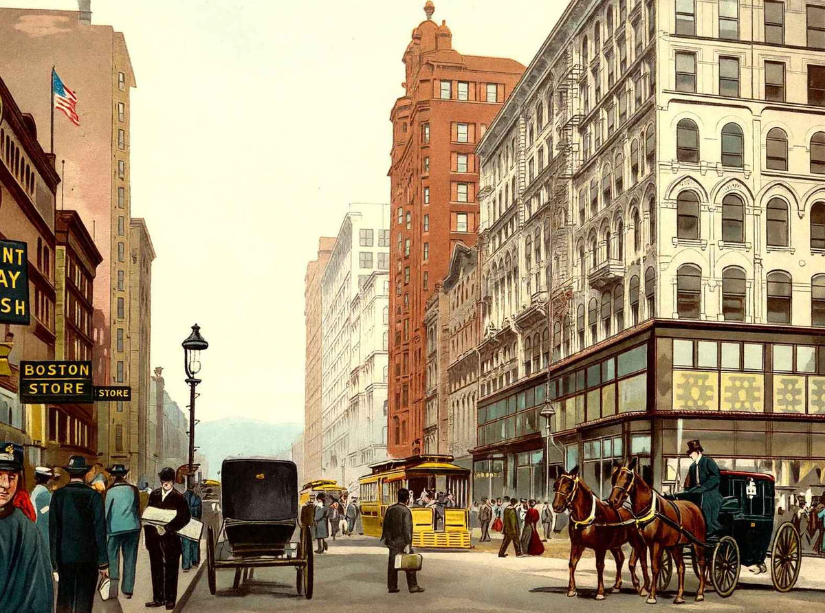 State and Madison Streets Chicago Vintage Print (7 Sizes) - High Quality
