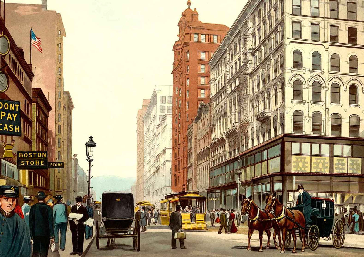 State and Madison Streets Chicago Vintage Print (7 Sizes) - High Quality