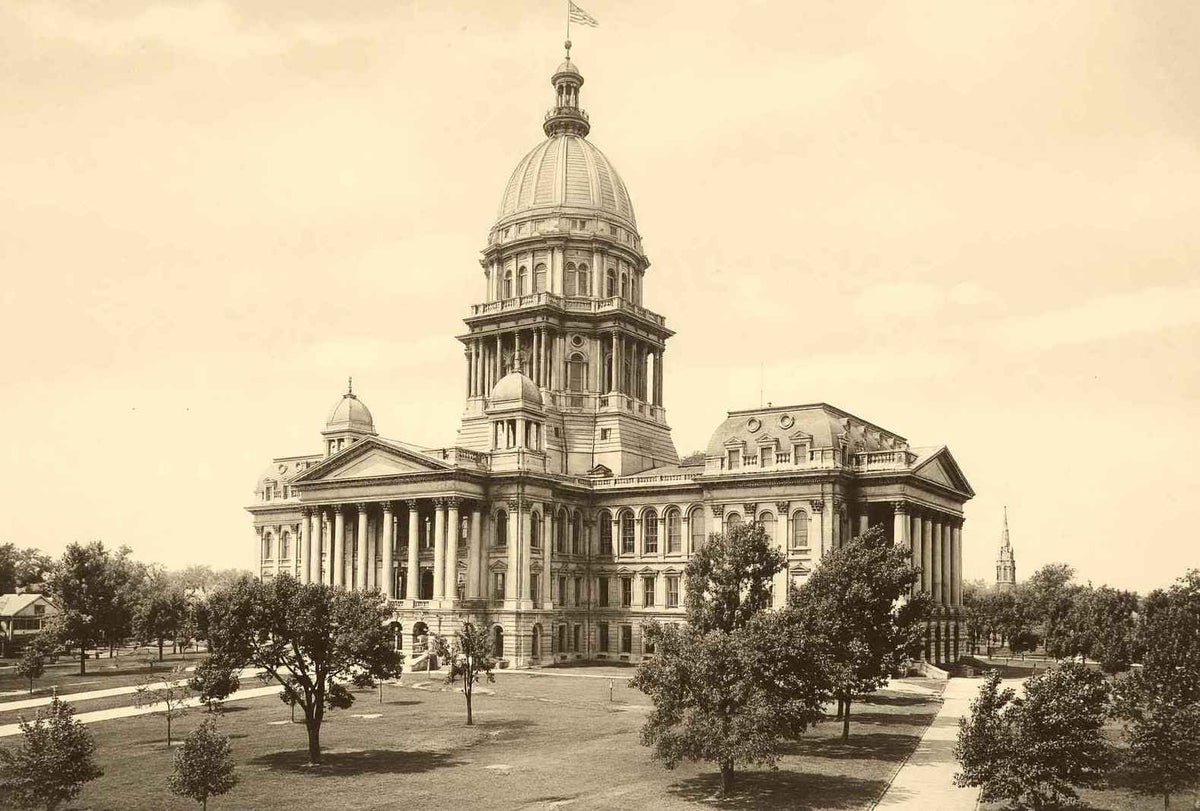 State House Springfield Illinois in 1906 Restored Photo Print (7 Sizes)