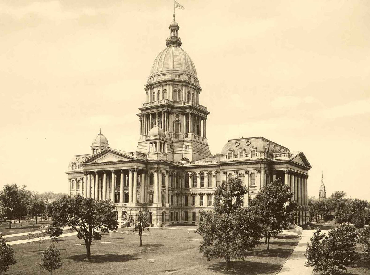 State House Springfield Illinois in 1906 Restored Photo Print (7 Sizes)