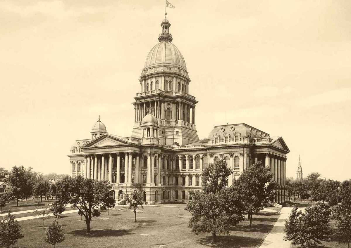 State House Springfield Illinois in 1906 Restored Photo Print (7 Sizes)