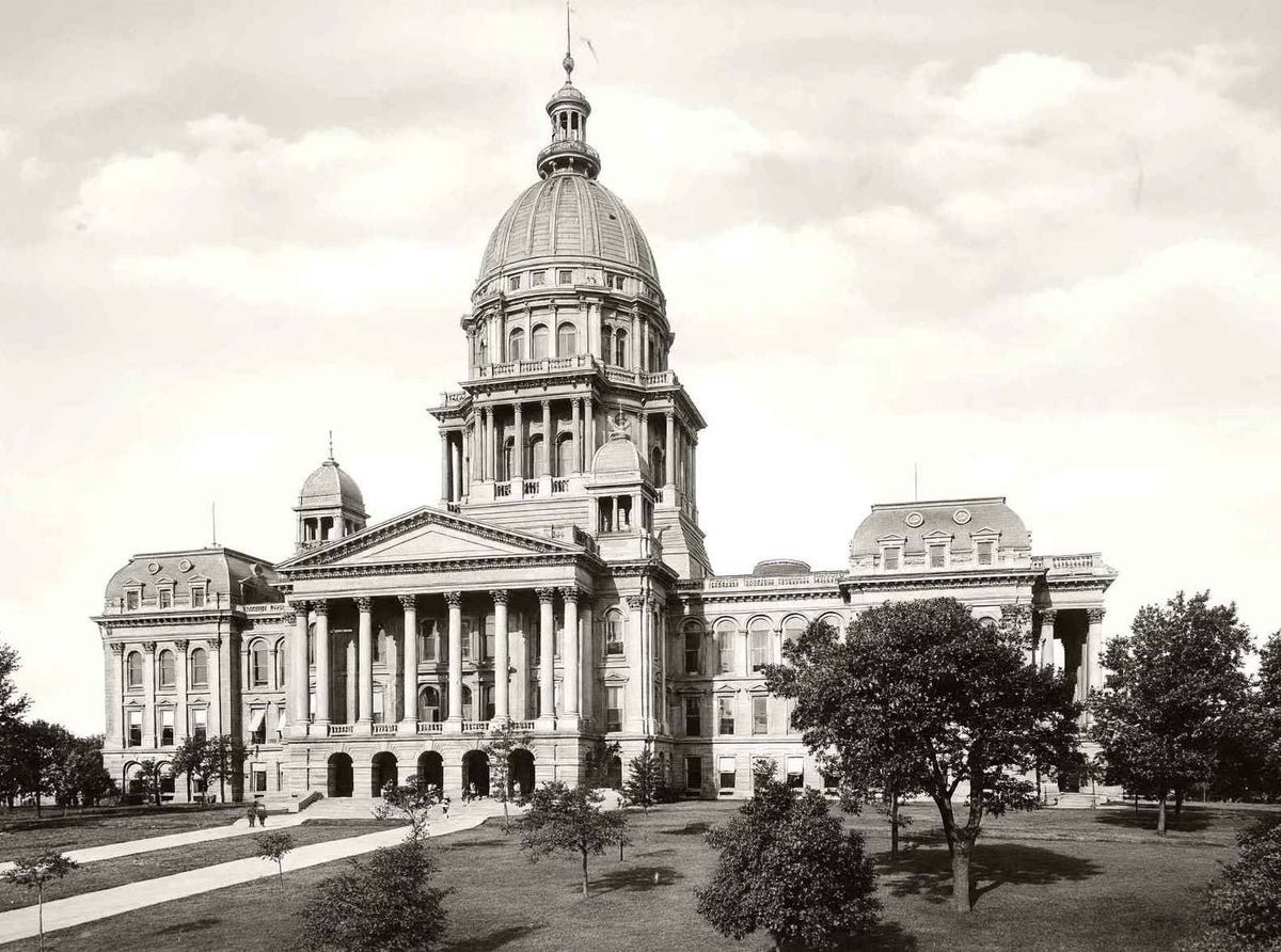 State Capitol Springfield Illinois in 1907 Restored Photo Print (7 Sizes)