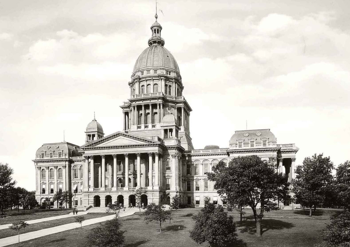 State Capitol Springfield Illinois in 1907 Restored Photo Print (7 Sizes)