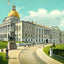 State House, Boston, Massachusetts in 1903 Vintage Print (7 Sizes)