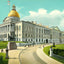 State House, Boston, Massachusetts in 1903 Vintage Print (7 Sizes)