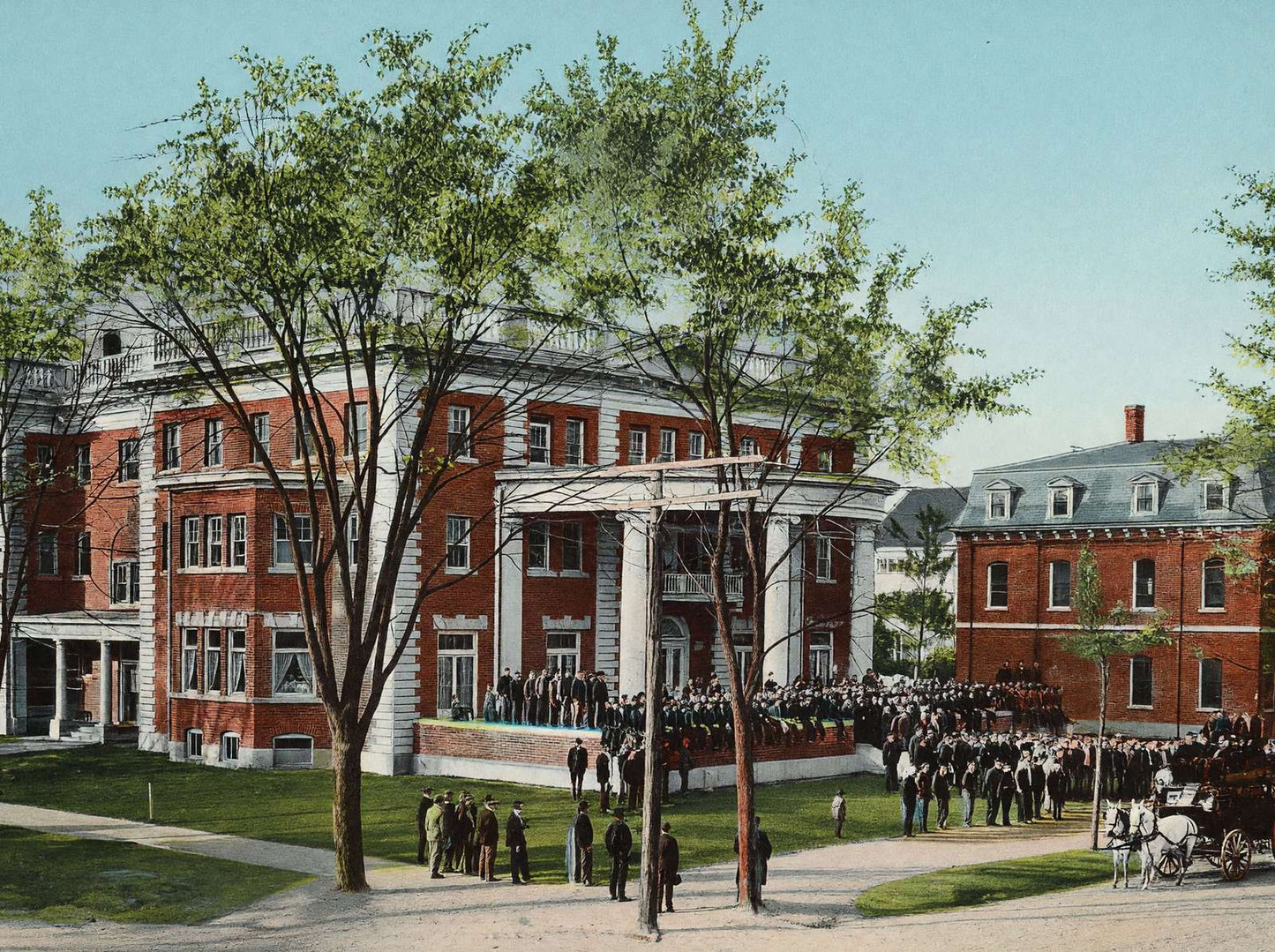 Starting for the Big Game Hanover NH in 1910 Vintage Print (7 Sizes)