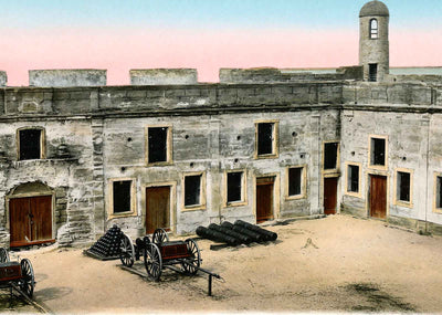 Interior of Fort Marion St Augustine FL in 1907 Vintage Print (7 Sizes)