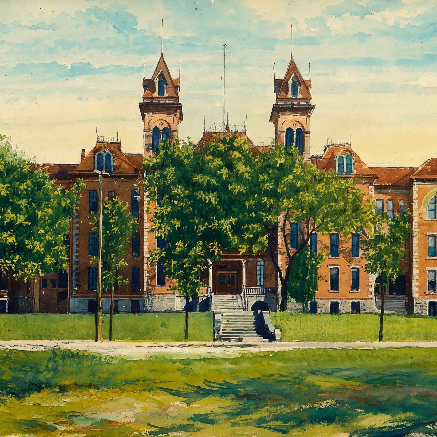 State Normal School Mankato MN in 1906 Art Print (7 Sizes) - Archival Paper