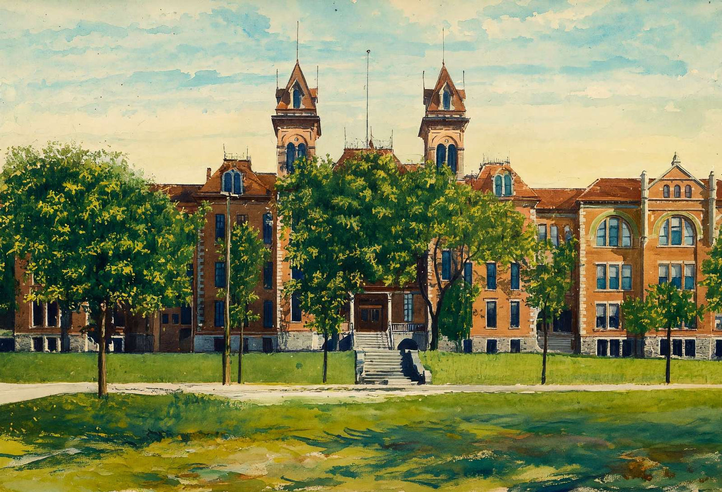 State Normal School Mankato MN in 1906 Art Print (7 Sizes) - Archival Paper