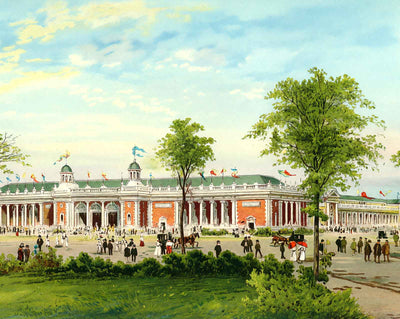 States Exhibit Palace in 1907 vintage print